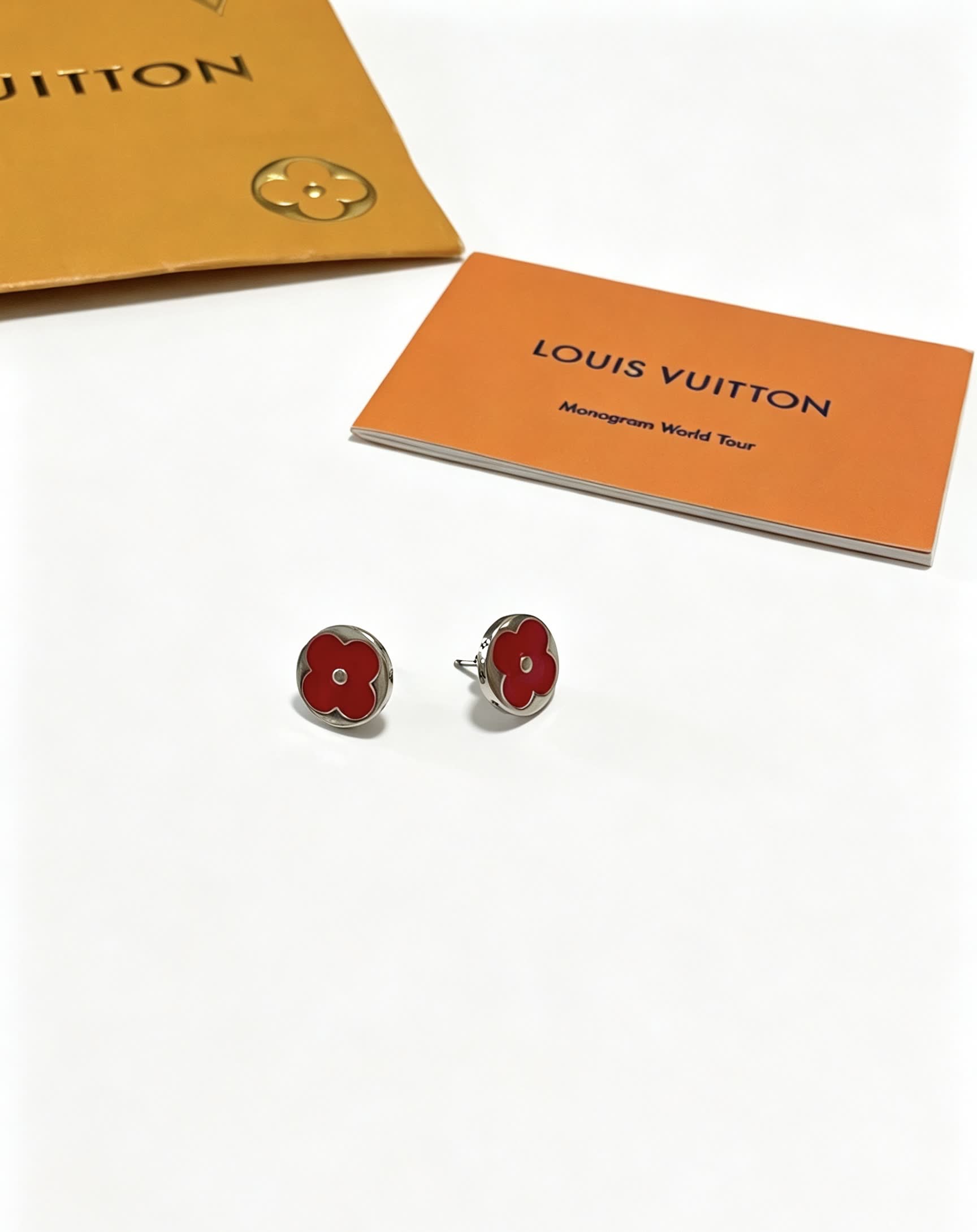 Louis Vuitton Red Flower Earrings